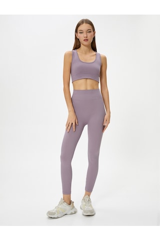 Koton Sporcu Sütyeni Dikişsiz U Yaka Ribanalı Slim Fit Lila 4sak30108nk 4SAK30108NK378 Lila