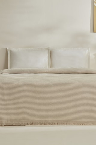 Karaca Home Sion Çift Kişilik Sonil Battaniye Ekru Ekru