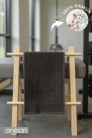 Antrasit Sporcu Havlusu 30x130cm %100 Pamuk - Yüksek Emicilik, Hafif Ve Çabuk Kuruma Özellikli Antrasit