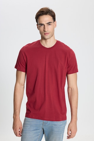 George Henry Pamuk Slim Fit Dar Kesim Bisiklet Yaka Tişört Bordo