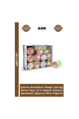 Sanrio Karakterli Magic Spring Yayı 12'li Neşeli Sürpriz Hareketli Eğlence Mini Figürlü