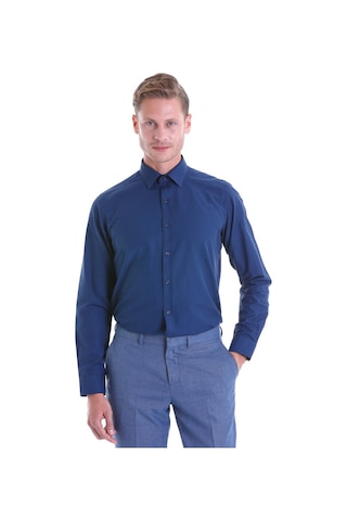 Hatemoğlu Slim Fit Pamuklu Uzun Kollu Erkek Gömlek Lacivert