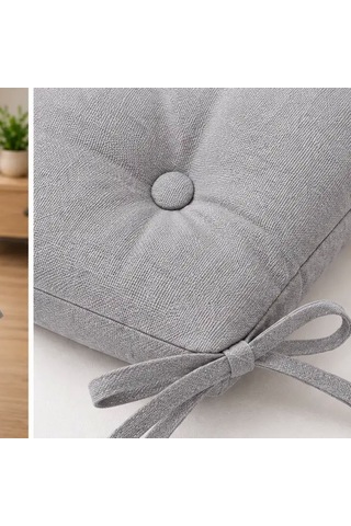 Bağcıklı Sandalye Minderi 40 40 4 Cm Gri Çok Renkli