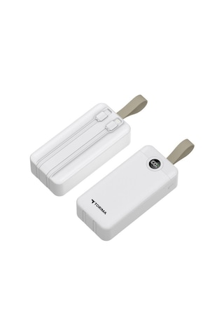 Torima TRM-1035 30000 mAh 2 Çıkışlı Taşınabilir Hızlı Şarj Dijital Göstergeli Powerbank Beyaz