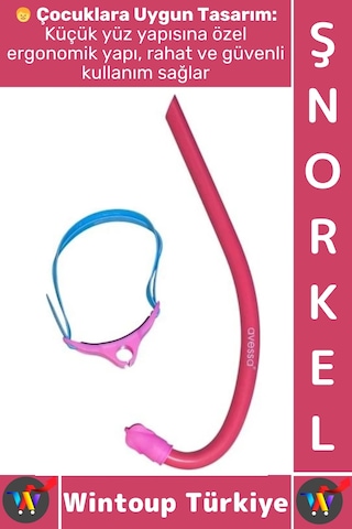 Şnorkel Konfor Geniş Görüş Deniz Havuz Dalış Yüzme Eğitim Ayarlanabilir Çocuk Önden Dalış Şnorkeli Çok Renkli