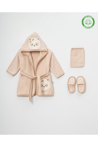 Kedili Bornoz Takımı 1-2 Yaş Bej