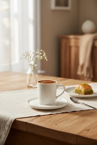 Bernardo Cello 6 Kişilik Fincan Takımı Altın Beyaz - Altın