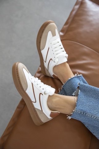 Zitan Spor Ayakkabı Sneaker Beyaz Kahverengi