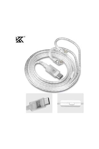 Kz Type-c Gümüş Dac Kulaklık Kablosu Mikrofonlu
