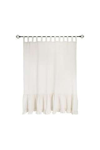 Naturel Fırfırlı Perde Rustik Vintage Krem