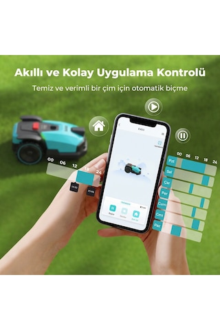 ISEE ROBOT IR500 Çim Biçme Robotu Kablosuz 500m² Büyük Bahçe Sınır Teli Gerektirmeyen Mobil Uygulama AI Kamera Sessiz