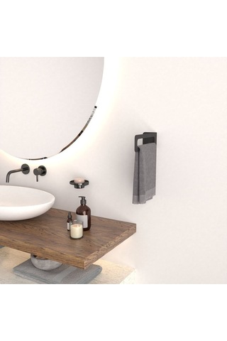 Dione Store Minimalist Metal Havlu Askısı / Modern Tasarım Havluluk Banyo Düzenleyici Gri