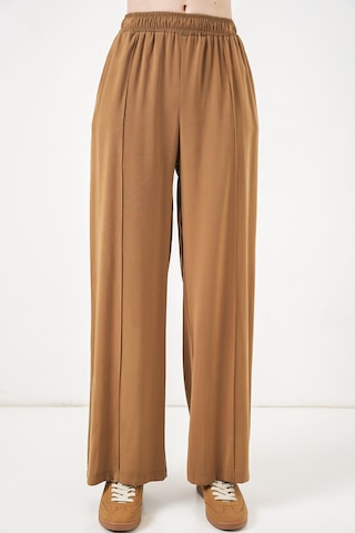 Bigdart Kadın Beli Lastikli Bol Paça Pantolon 30087 - Taba