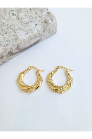 Çelik Gold Antique Kadın Küpe Sevgiliye Hediye