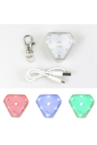 Homyl Köpek Tasması Gece Işığı Led Klipsli Etiket 3 Mod Beyaz