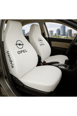 Opel Uyumlu Ön Arka Penye Oto Koltuk Kılıfı Takımı - Servis Tipi Koruyucu Kılıf Beyaz