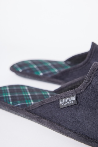 AC&Co / Altınyıldız Classics Erkek Siyah-kırmızı Twigy Yumuşak Taban Ev Terliği Damat Çeyiz Siyah - Kırmızı