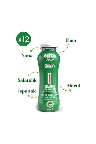 12'li Organik Skinny %100 Meyve-sebze Suyu 200 Ml