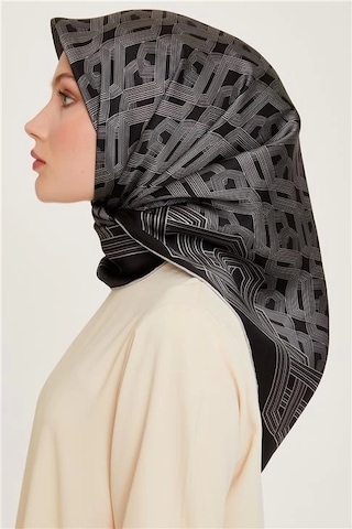 Armine Sura Saf İpek Eşarp 9213d 03 Siyah