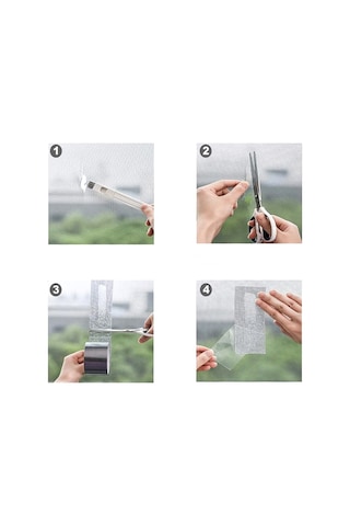 48mm X 2 Metre Fiber Tül Yaması -gri Yapışkanlı Sineklik Tamir Bandı Delik Kapatıcı Sinek Kovucu