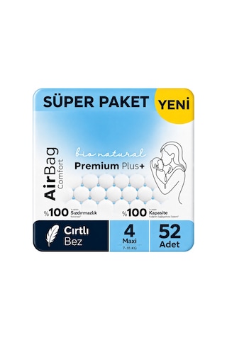 Premium Plus Airbag Comfort Bebek Bezi 4 Beden 52 Adet 4 - 7 Yaş