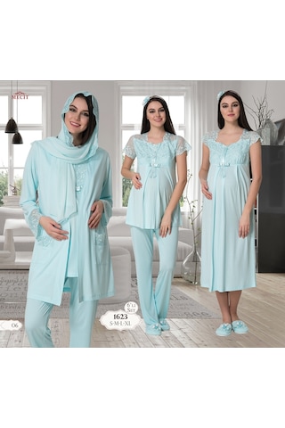 Mecit Pijama Mecit 1623 Hamile Lohusa Pijama Gecelik 7 Li Set