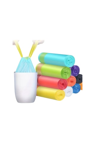 5 Paket Çok Avantaj Paket Mega Boy Lavanta Kokulu Büzgülü Çöp Poşeti 50 Adet Çöp Torbası 60 Lt