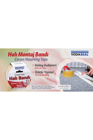 Vodaseal Halı Montaj Bandı 50mmx12m Beyaz