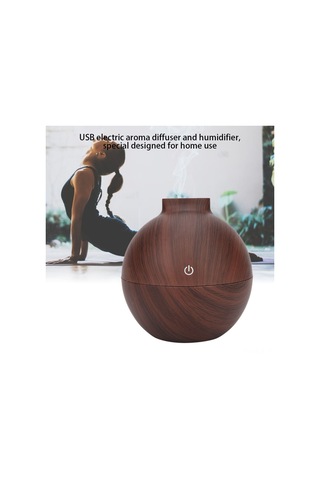 Xindoker Ev Ve Ofis İçin 130ml Halka Yastık Desenli Usb Nemlendirici - 7 Renk Led Işıklı Ve Sessiz Çalışma Özelliği Açık Ahşap Deseni