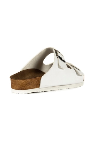 Slazenger Lens Erkek Beyaz Çift Toka Günlük Terlik Beyaz