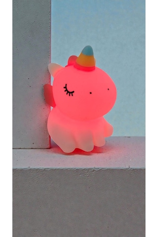 Unicorn Dekoratif Masa Gece Lambası Boyut:16cm Çok Renkli