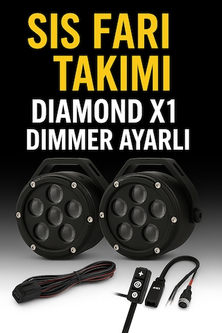Diamond X1 Dimmer 160 Watt Profesyonel Motosiklet Sis Far Takımı