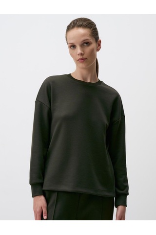 Jimmy Key Haki Bisiklet Yaka Uzun Kollu Oversize Sweatshirt 24sswedenv2312 Haki