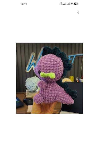 El Yapımı Tığ İşi My Little Pony Peluş Oyuncak Spike 02 - Çok Renkli