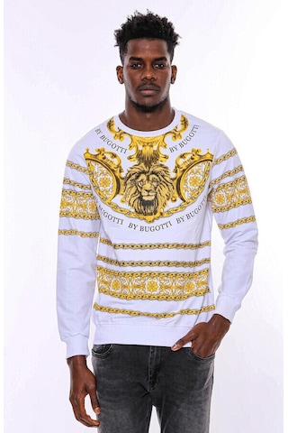 Wessi Beyaz Baskılı Taşlı Sweatshirt Beyaz