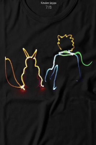 Kendim Seçtim Küçük Prens Çizim Temalı Baskılı Tişört Çocuk T-shirt 001