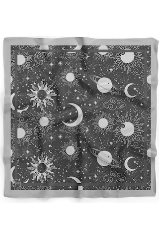Moon Star Desen Bandana/fular Gri