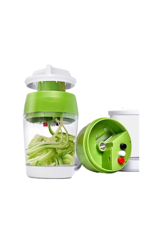 Dinosaurs 5 In1 El Spiralizer Sebze Dilimleme Ayarlanabilir Spiral Kesici Konteyner Kabak Noodle Spagetti Maker Spiral Dilimleme Altın