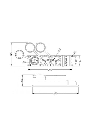 Bemis Kauçuk Priz Ip44 Grup 2x325 1x116A