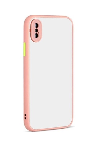Apple Uyumlu iPhone X Kılıf Zore Hux Kapak Pembe