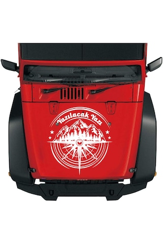 Kişiye Özel Pusula Dağ Orman Sticker - Araba Oto Motosiklet Karavan Cam Sticker - 00081 80 Cm