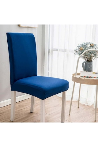Geeroyoo Yemek Odası Sandalye Kılıfı, Esnek Spandex, Toz Ve Lekeden Koruyucu, Yıkama Kolay, Ev Ofis Restoran Uygun, Sertifikalı Poliester Mavi