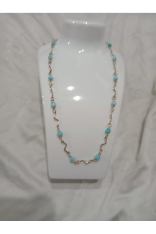 Kedigözü Mavi Kolye Ve Bileklik Takımı Mavi