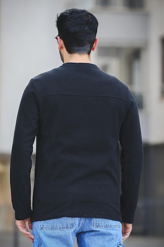 Oksit Mnmlst 017 Baskılı Selanik Pamuklu Slim Fit Likralı Sıfır Yaka Erkek Sweatshirt 001