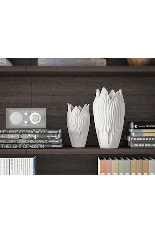 Dekoratif Deniz Kabuğu Görünümlü Vazo, Dekoratif Biblo, Masa Üstü Aksesuar