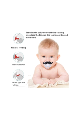 Yaozixa 6 Aylık Ve Üstü Bebekler İçin Ekşi Sakal Desenli, Bpa'sız, Gıda Kalitesi Silikon Emzik