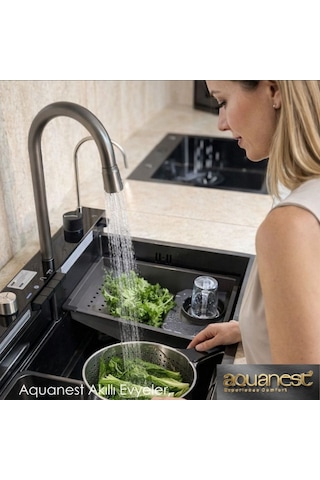 Hazeland Aquanest Premium 5 Tuşlu Akıllı Evye Antrasit
