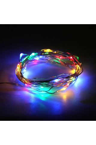 Xiyyadms Led Bakır Tel Işık Zinciri 2 Metre Multicolor - Dışarıdaki Dekorasyonlar İçin Güvenli Ve Dayanıklı Renkli