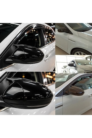 Renault Megane 4 Sedan 2022 2023 2024 2025 2026 Uyumlu Araca Özel Yarasa Batman Piano Black Ayna Kapağı Takımı