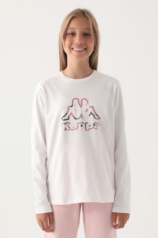 Kappa Krem Bisiklet Yaka Logo Baskılı Kız Çocuk Sweatshirt Krem